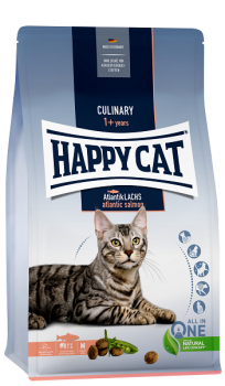 Сухой корм для взрослых кошек для здоровья кожи и шерсти Happy Cat Culinary Atlantik-Lachs 33/15 (лосось)